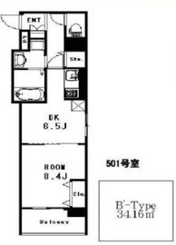 ケイウッドハウス 604 間取り図