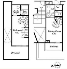 ピアース西麻布 1階 間取り図