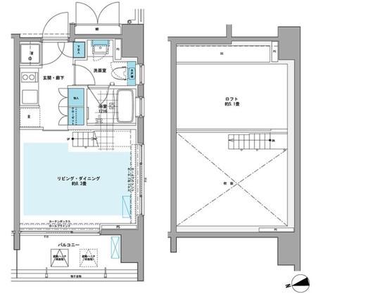 プライムアーバン芝浦LOFT 205 間取り図