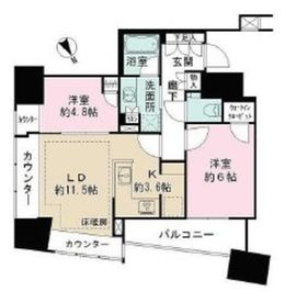 ザ・パークハウス三軒茶屋タワー 14階 間取り図