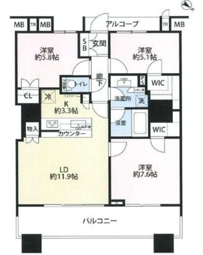 ブリリアマーレ有明 20階 間取り図