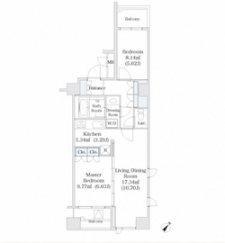 勝どきハイツ 807 間取り図