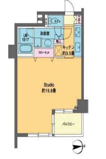 カスタリア高輪 806 間取り図