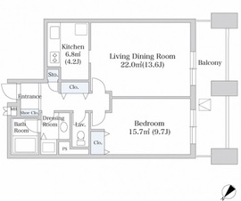 勝どきレジデンス 908 間取り図