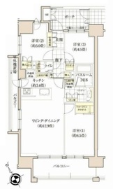 プレサンスロジェ池尻大橋 13階 間取り図