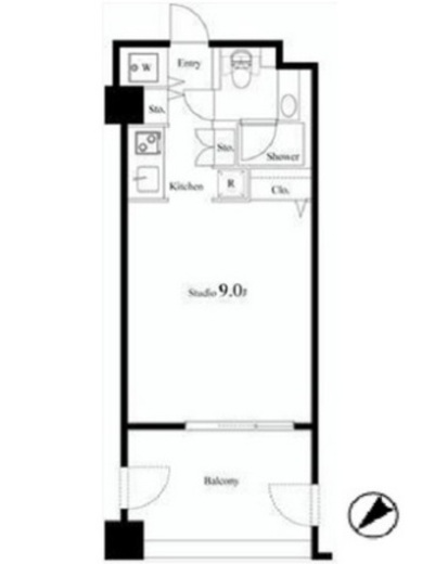 カスタリア水天宮 602 間取り図