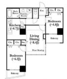河田町ガーデン 2-701 間取り図