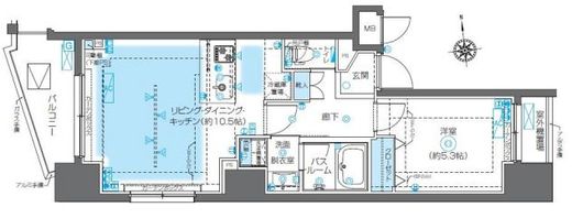 ZOOM渋谷笹塚 5階 間取り図