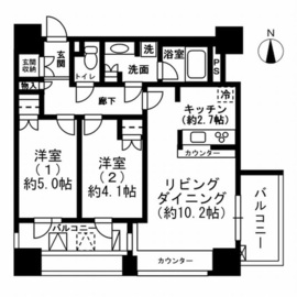 レジディア市ヶ谷 607 間取り図