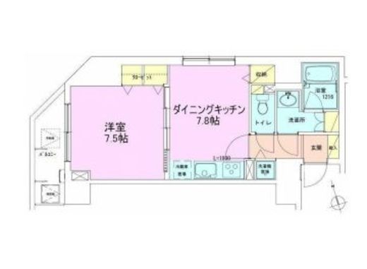銀座レジデンス参番館 1102 間取り図