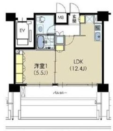 カスタリア芝公園 1002 間取り図