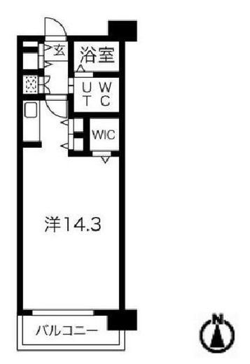 シティコート目黒 1-208 間取り図