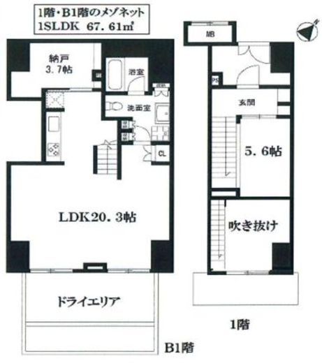 グランスイート神宮前 1階 間取り図