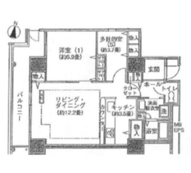 シティコート目黒 4-315 間取り図