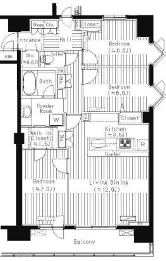 プライムアーバン東中野コート (PRIME URBAN 東中野 COURT) 716 間取り図