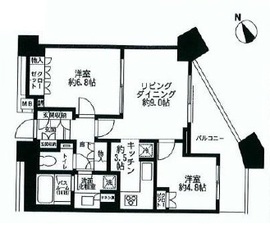 中目黒アトラスタワー 33階 間取り図