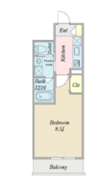 オークスクエア虎ノ門 1402 間取り図