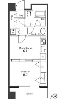 グレンパーク西麻布 405 間取り図