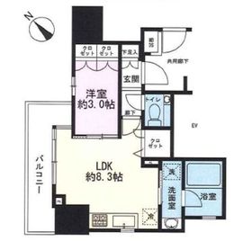 インプレストコア武蔵小山 13階 間取り図