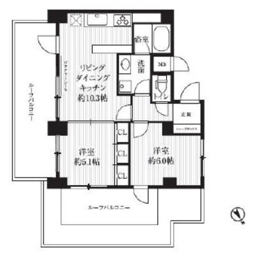 HF武蔵小山レジデンス 802 間取り図