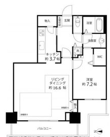 河田町ガーデン 1-314 間取り図