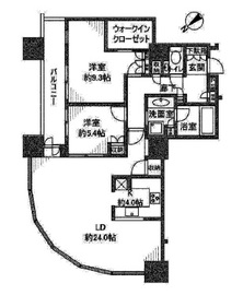 東京ツインパークス レフトウィング 9階 間取り図