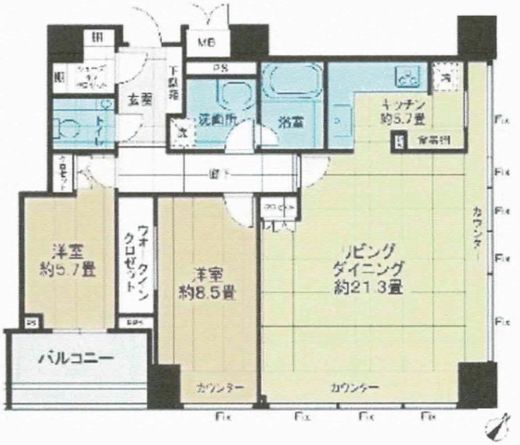 グランスイート麻布台ヒルトップタワー 25階 間取り図