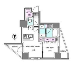 プレミスト新宿都庁前 14階 間取り図