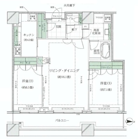 コンシェリア西新宿タワーズウエスト 36階 間取り図