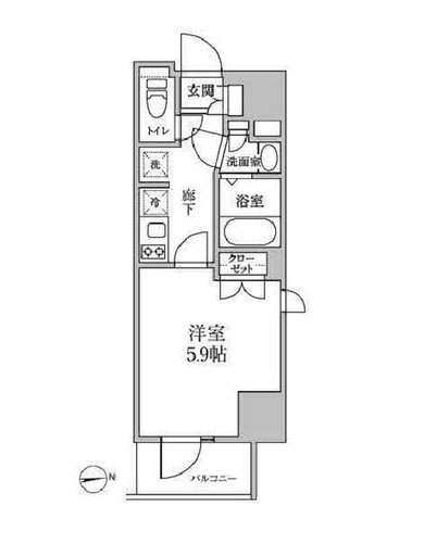 レジディア中延2 201 間取り図