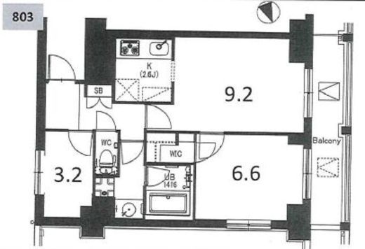 エスティメゾン中野 803 間取り図