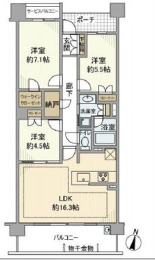 プラウドシティ阿佐ヶ谷 1階 間取り図