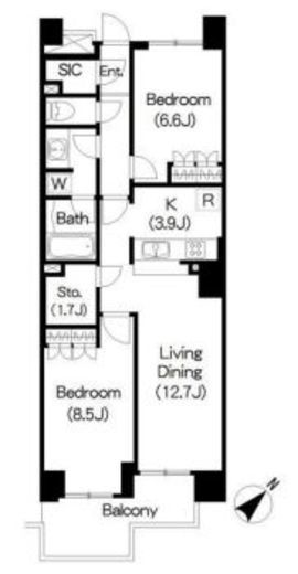 ブリリアイスト三軒茶屋アイビーテラス 320 間取り図