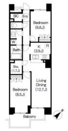 ブリリアイスト三軒茶屋 i320 間取り図