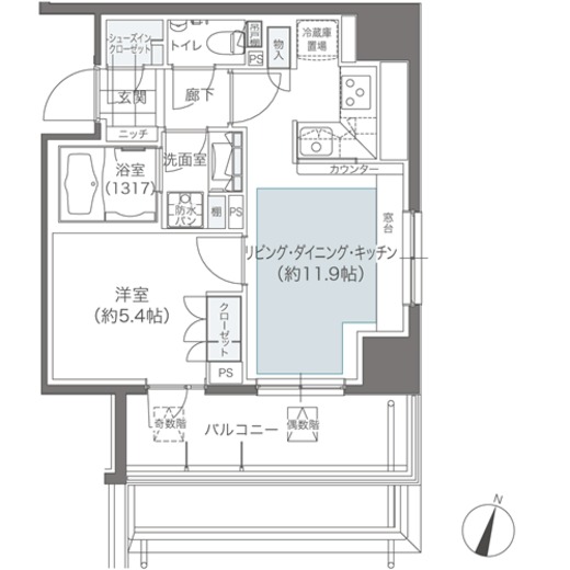 メゾンカルム本郷 708 間取り図