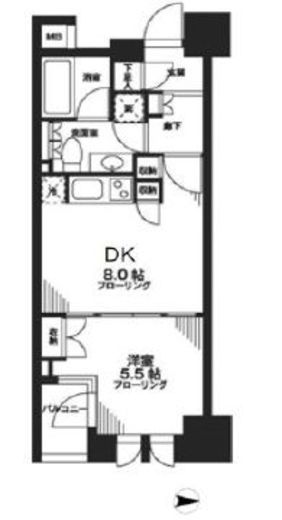 シティハウス東京新橋 5階 間取り図