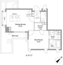 パシフィックレジデンス目黒三田 201 間取り図