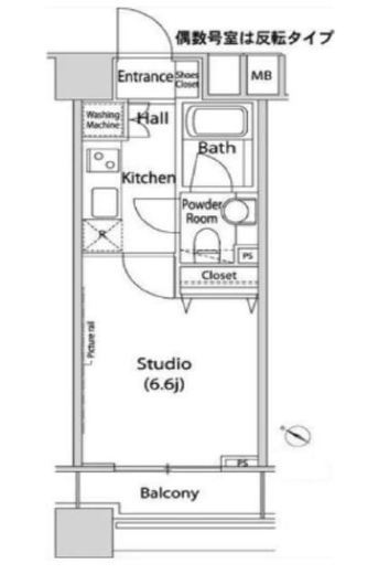 ファーストリアルタワー新宿 515 間取り図