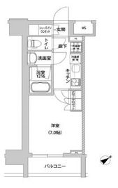 メトロステージ上野 306 間取り図