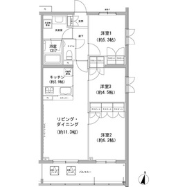 ヒューリックコート雪が谷 414 間取り図