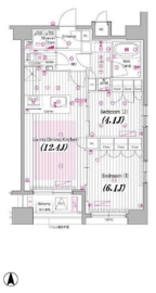 ガーラ・プレシャス東麻布 9階 間取り図