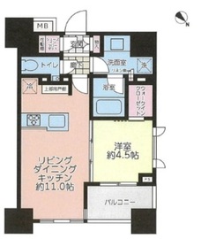 ルフォン築地ザ・レジデンス 11階 間取り図