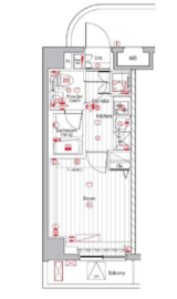 プレミアムキューブ広尾 604 間取り図