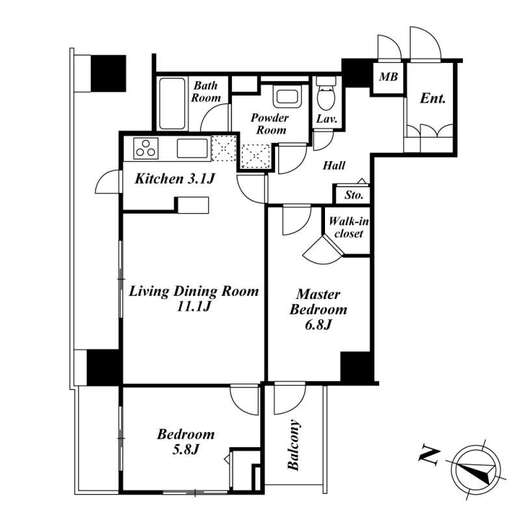 アクロス目黒タワー 2005 間取り図