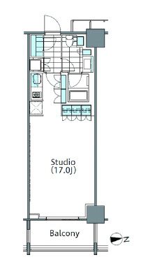 コンフォリア新宿イーストサイドタワー 1525 間取り図