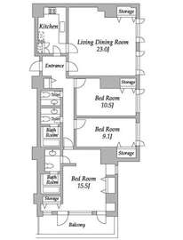 プライムスクエアシティ 203 間取り図