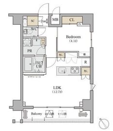 ディームス品川南 903 間取り図