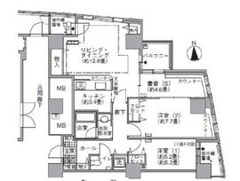 アクティ汐留 1701 間取り図