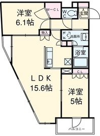 カスタリアタワー品川シーサイド 202 間取り図