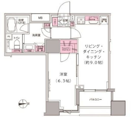 プレジリア東日本橋 1403 間取り図